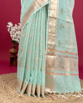 SC4061 -Linen Saree with Gold Zari